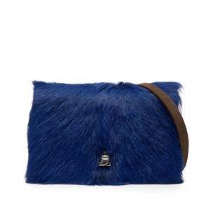 CHANEL Blue Leather Logo Shoulder Bag